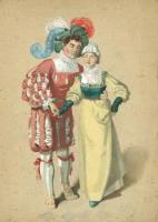 Aquarelle originale 1892