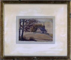 A.H. Eglise des Croisettes AquarelleRéf: 1452 - S50