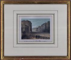 Gare et rue du Mont-Blanc à GenèveLithographie couleurRéf: 2578 - S30